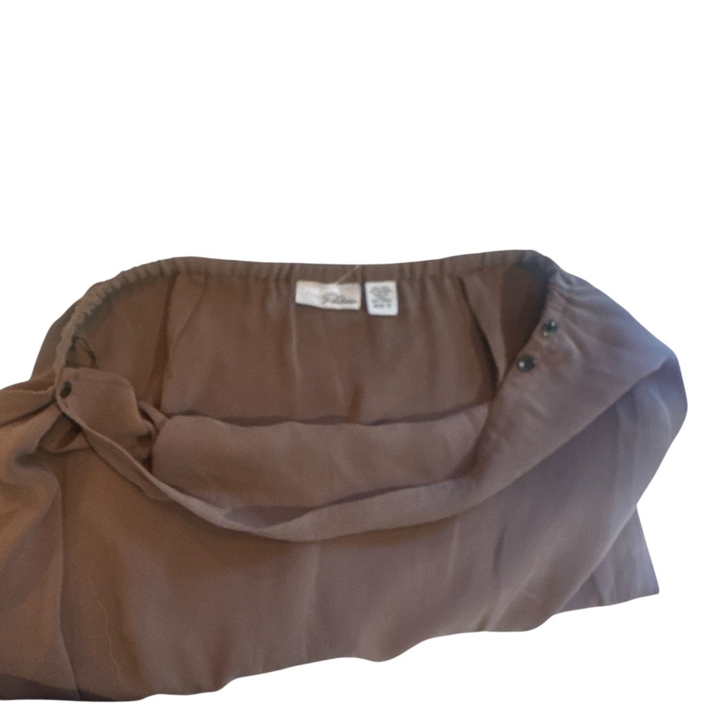 Chicos Platinum Womens Skirt Wrap Midi Brown Silk Spandex Size 3 Large 16-18 - Picture 8 of 9